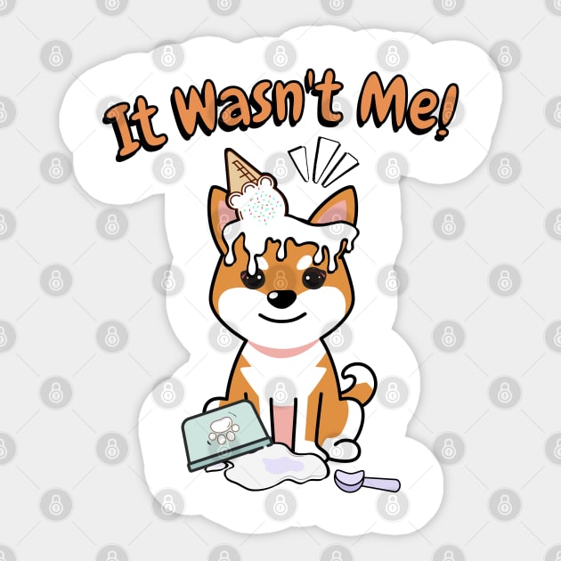 It wasnt me - orange dog Sticker by Pet Station